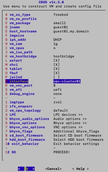 CBSD bhyve VM Network Selection