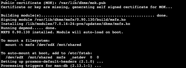 Installing MeshXFS
