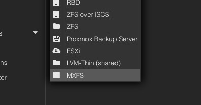 MeshXFS (MXFS) Proxmox VE UI Integration