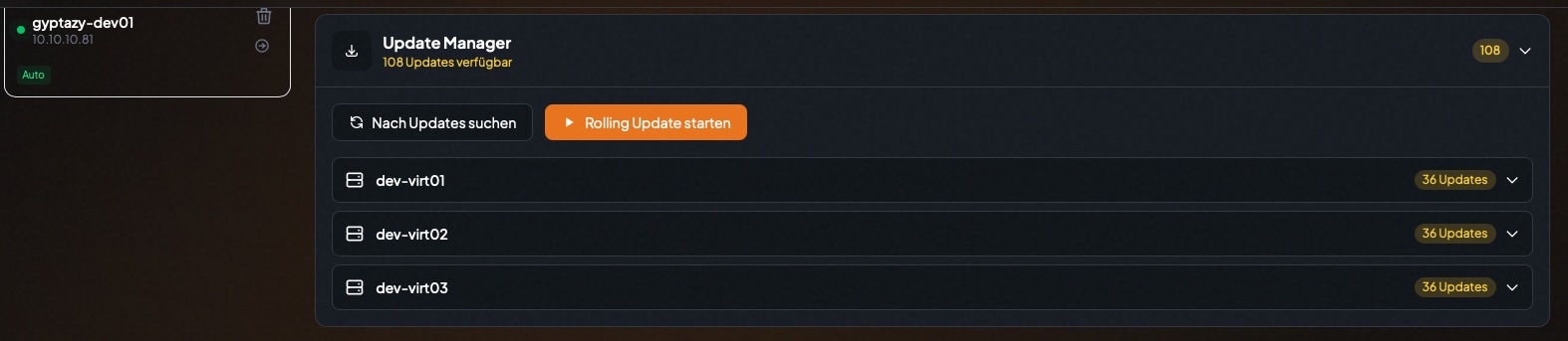 PegaProx Node Patch Management
