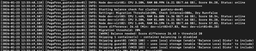 PegaProx VM Live-Migration Log Analyzis
